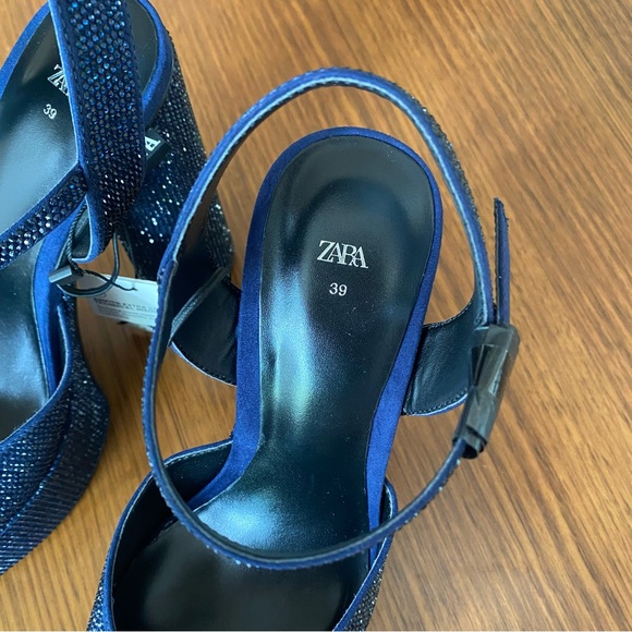 Zara rhinestone platform heels blue crystals - Picture 6 of 10